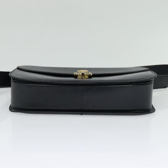 CELINE Shoulder Bag Leather Navy Gold - Picture 9 of 13